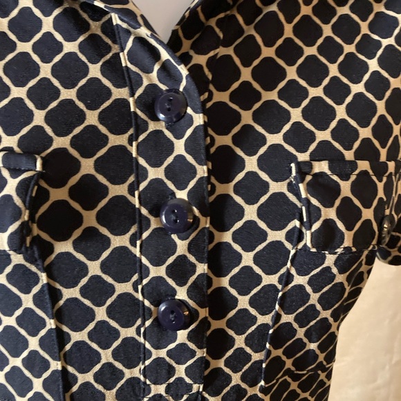 EN FOCUS STUDIO Women’s Dress Dark Blue Tan Patterned. Size 4 - Picture 5 of 12